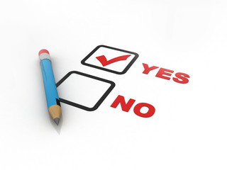 3d illustration  yes or no, 