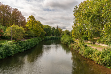 The River Tone in Taunton, Somerset, England, UK