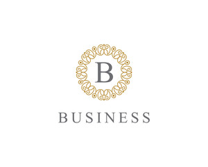 Naklejka premium Abstract Ornament Outline Frame Logo Icon 012