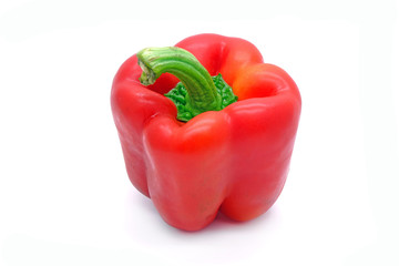 Red Capsicum. Isolated on white background. (Food ingredients : Fresh and delicious)
