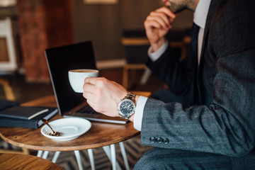 Businessman in caffe