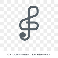 Obraz premium Clef icon. Clef design concept from Music collection. Simple element vector illustration on transparent background.