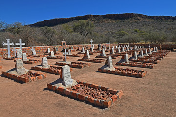 Kriegsgräberstätte am Waterberg (Völkerschlacht der Herero) in Namibia