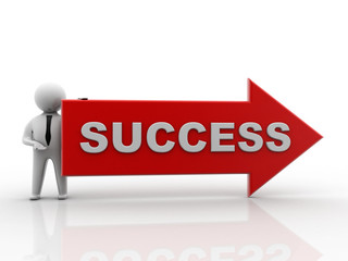 3d rendering Business Success Text