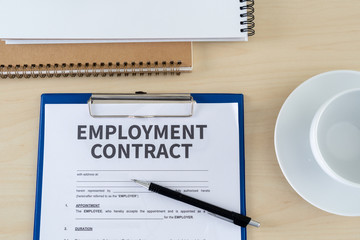 Employment contract signing job deal Recruitment concept