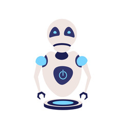 modern cute robot artificial intelligence future technology assistance concept flat isolated