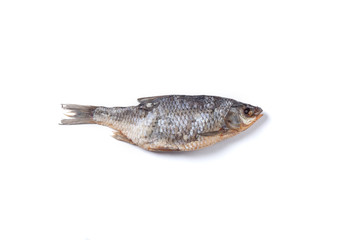 Dried fish on an isolated background. Fish to beer