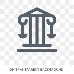 roman law icon. Trendy flat vector roman law icon on transparent background from law and justice collection. High quality filled roman law symbol use for web and mobile