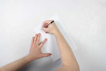 man is ready to make a plan of action on a blank fox paper