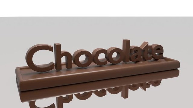 Chocolate bar and animation  chocolate text