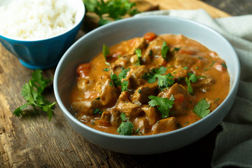 Chicken curry with fresh cilantro