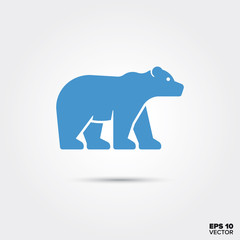 POlar bear Icon. Endangered species Symbol.