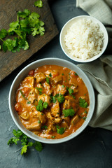 Chicken curry with fresh cilantro