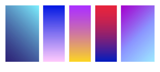 Set of soft colors for the background.Modern screen vector design for app. Soft color abstract gradients.