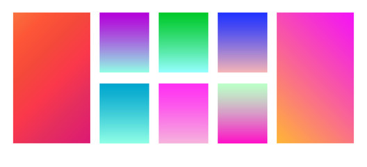 Set of soft colors for the background.Modern screen vector design for app. Soft color abstract gradients.