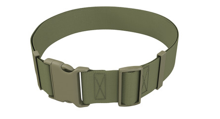 military belt on an isolated white background. 3d illustration