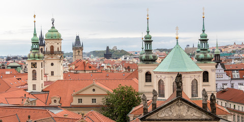 Obraz premium Prague rooftops. Golden City of a Thousand Spires, Czech Republic