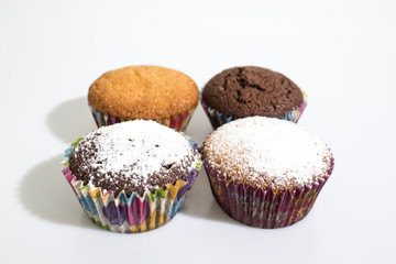 Cupcakes isolated in a white background