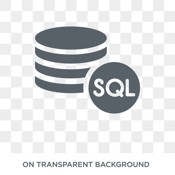 Sql icon. Trendy flat vector Sql icon on transparent background from Internet Security and Networking collection. High quality filled Sql symbol use for web and mobile