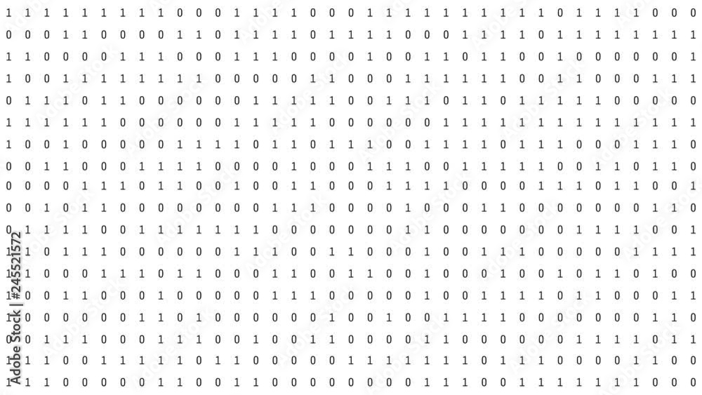 Fototapete 01 or binary numbers on the computer screen on monitor matrix background, Digital data code in hacker or safety security technology concept. Abstract illustration