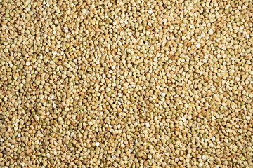 Buckwheat and texture background. Top view