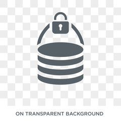 data locked  icon. Trendy flat vector data locked  icon on transparent background from Internet Security and Networking collection. High quality filled data locked  symbol use for web and mobile