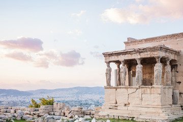 Obraz premium Detail of Erechtheion in Acropolis of Athens, Greece
