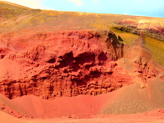Naklejka premium Red Hills (Rauðhólar) in Reykjanes Peninsula (Iceland)