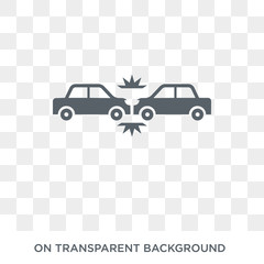 Accident icon. Trendy flat vector Accident icon on transparent background from Insurance collection. High quality filled Accident symbol use for web and mobile
