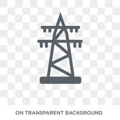 Transmission tower icon. Transmission tower design concept from Industry collection. Simple element vector illustration on transparent background.