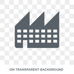 Factory building icon. Factory building design concept from Industry collection. Simple element vector illustration on transparent background.