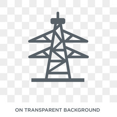 Electric tower icon. Electric tower design concept from  collection. Simple element vector illustration on transparent background.