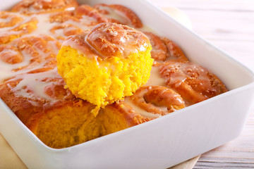 Pumpkin sweet swirl buns