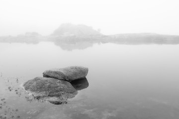 Landscape in the natural area of the Barruecos. Extremadura. Spain.