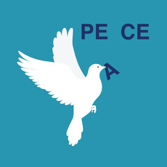 White Pigeon peace illustration