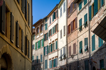 Fototapeta na wymiar Siena local houses street view