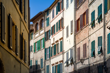 Fototapeta na wymiar Siena typical street houses