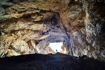 Holy White Mosque cave grotto - Ak mechet. South Kazakhstan region, Shimkent.