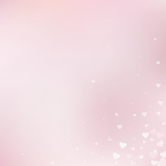 White heart love confettis. Valentine's day corner