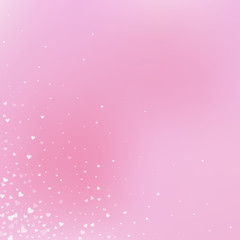 White heart love confettis. Valentine's day corner