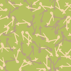 Forest camouflage of various shades of green, beige and brown colors