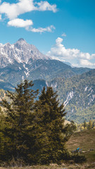 Fototapeta na wymiar Smartphone HD wallpaper of alpine view near the Piller lake - Tyrol - Austria