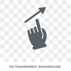 Touch and vertical sliding gesture icon. Trendy flat vector Touch and vertical sliding gesture icon on transparent background from Hands and guestures collection. High quality filled Touch and