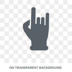 Rock and roll icon. Trendy flat vector Rock and roll icon on transparent background from Hands and guestures collection. High quality filled Rock and roll symbol use for web and mobile