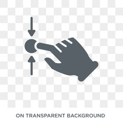 Horizontal Scroll gesture icon. Trendy flat vector Horizontal Scroll gesture icon on transparent background from Hands and guestures collection. High quality filled Horizontal Scroll gesture symbol