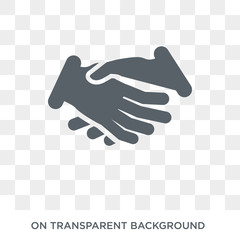Handshake icon. Trendy flat vector Handshake icon on transparent background from Hands and guestures collection. High quality filled Handshake symbol use for web and mobile
