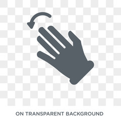 Fleck Left gesture icon. Trendy flat vector Fleck Left gesture icon on transparent background from Hands and guestures collection. High quality filled Fleck Left gesture symbol use for web and mobile