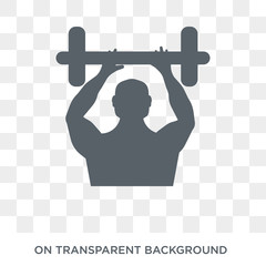 Weightlifting icon. Trendy flat vector Weightlifting icon on transparent background from Gym and fitness collection. High quality filled Weightlifting symbol use for web and mobile