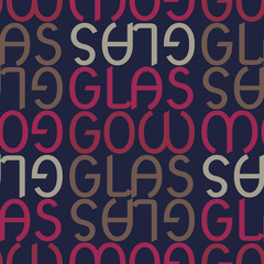 Glasgow, Scotland seamless pattern