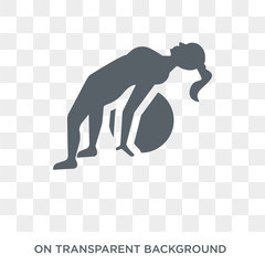 Pilates ball icon. Trendy flat vector Pilates ball icon on transparent background from Gym and fitness collection. High quality filled Pilates ball symbol use for web and mobile